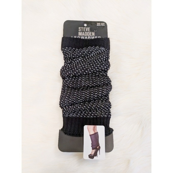 Steve Madden Accessories - Steve Madden Black and Silver Leg Warmers